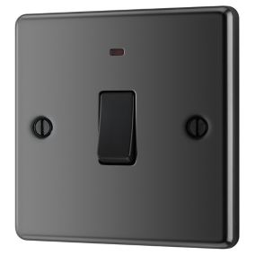 GoodHome 20A Rocker Raised rounded Control switch with LED indicator Black