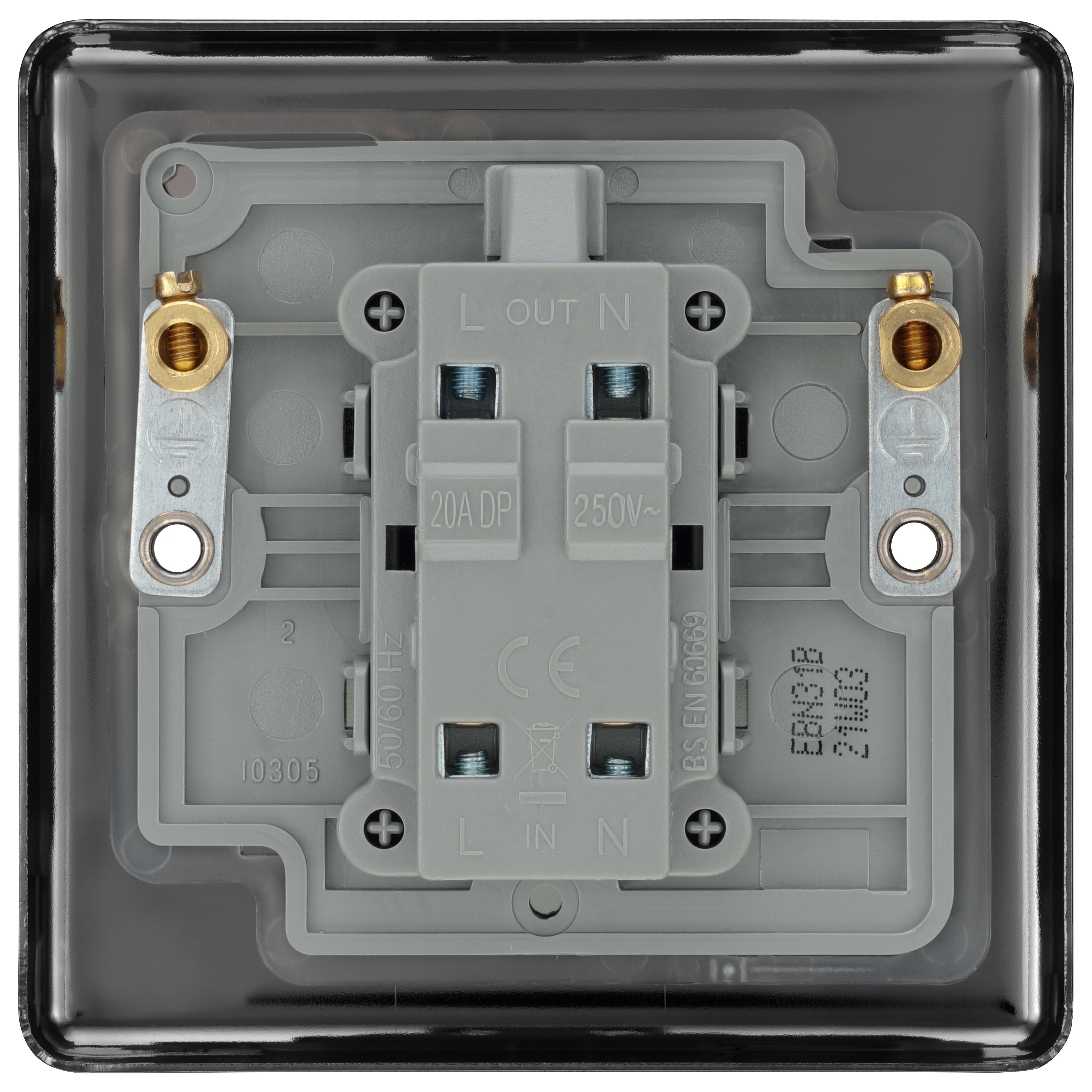 GoodHome 20A Rocker Raised rounded Control switch with LED indicator Black - 4