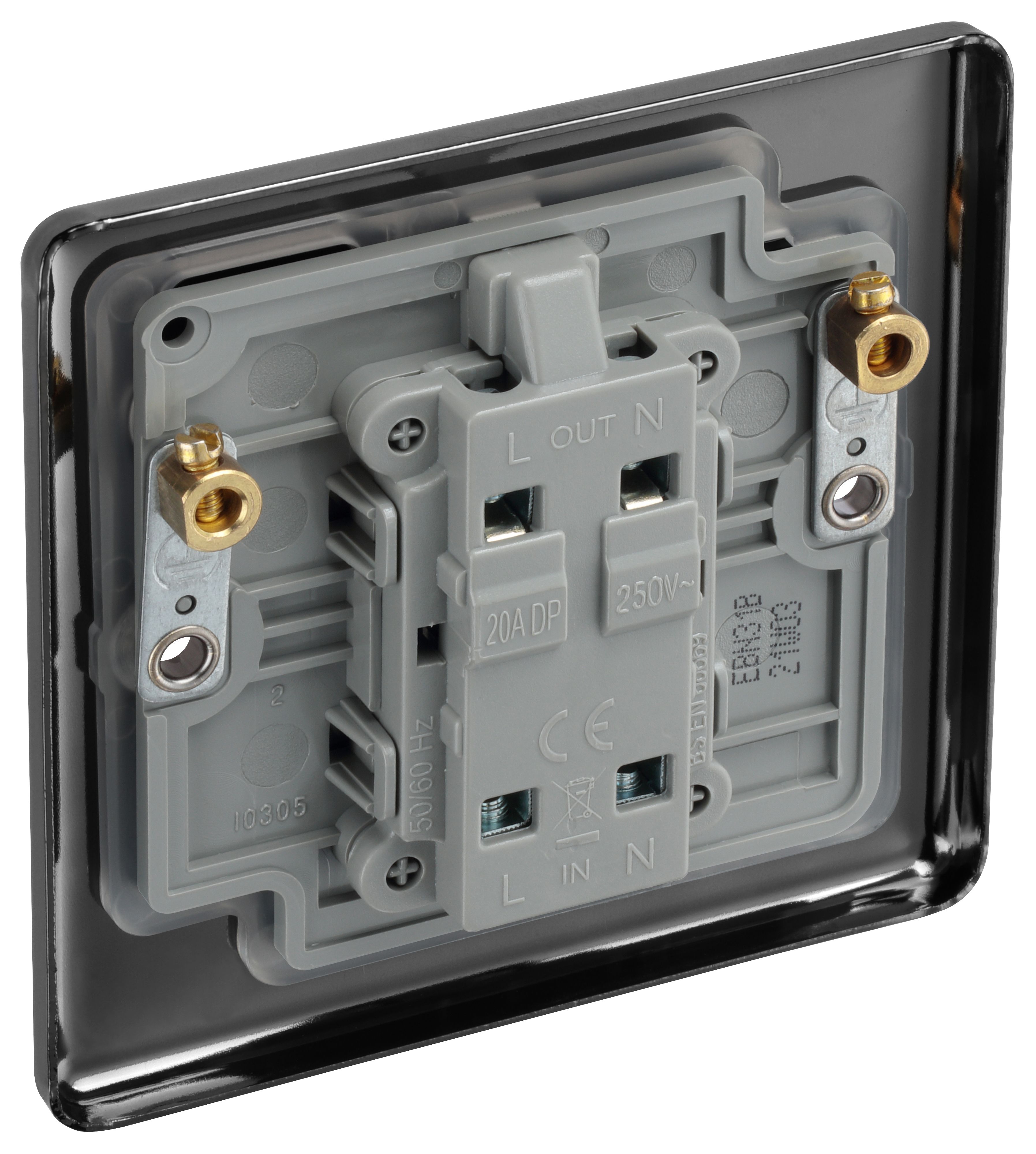 GoodHome 20A Rocker Raised rounded Control switch with LED indicator Black - 6