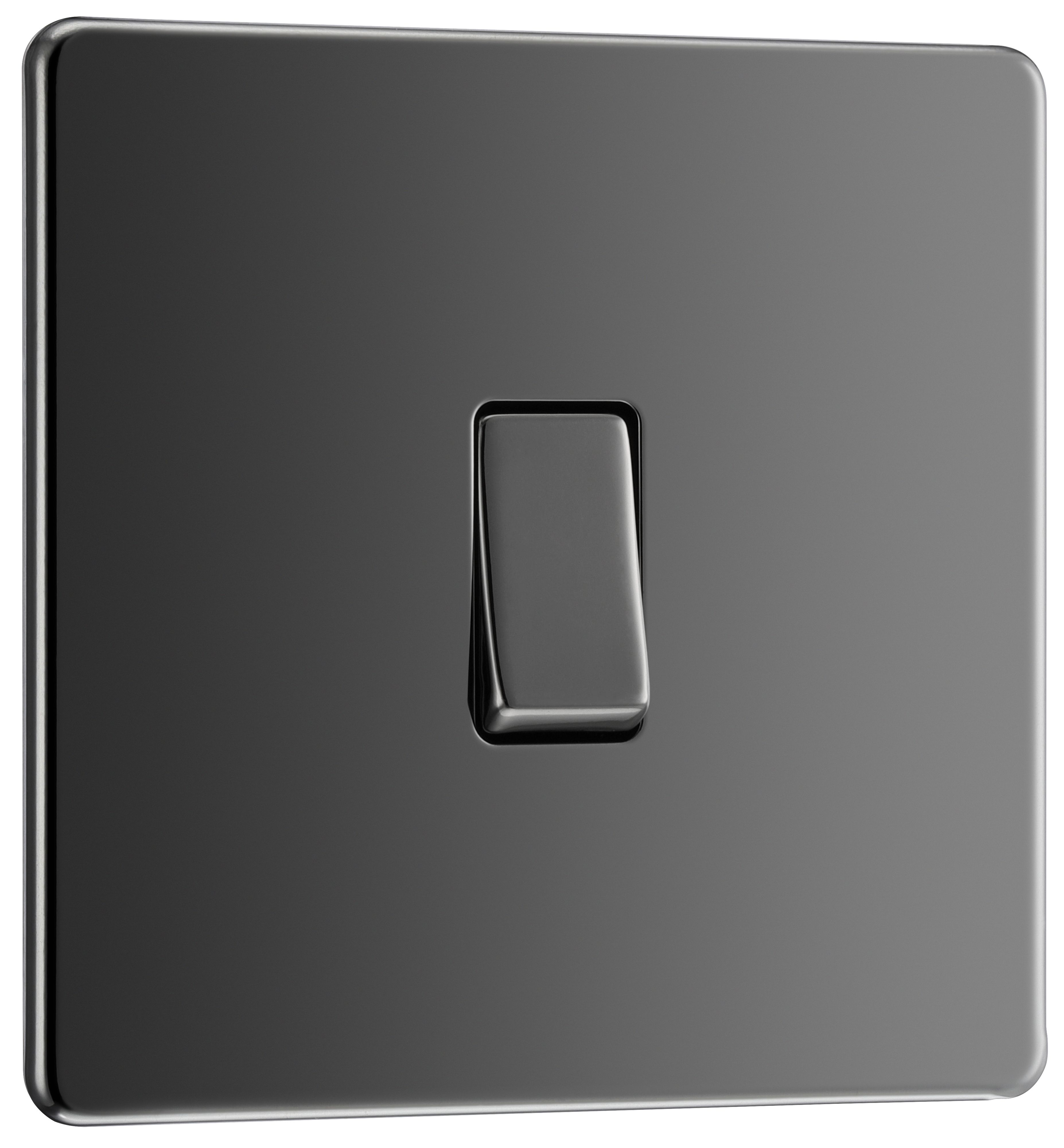 GoodHome 20A Single 2 way Flat Screwless Intermediate switch Gloss Black Nickel effect - 3