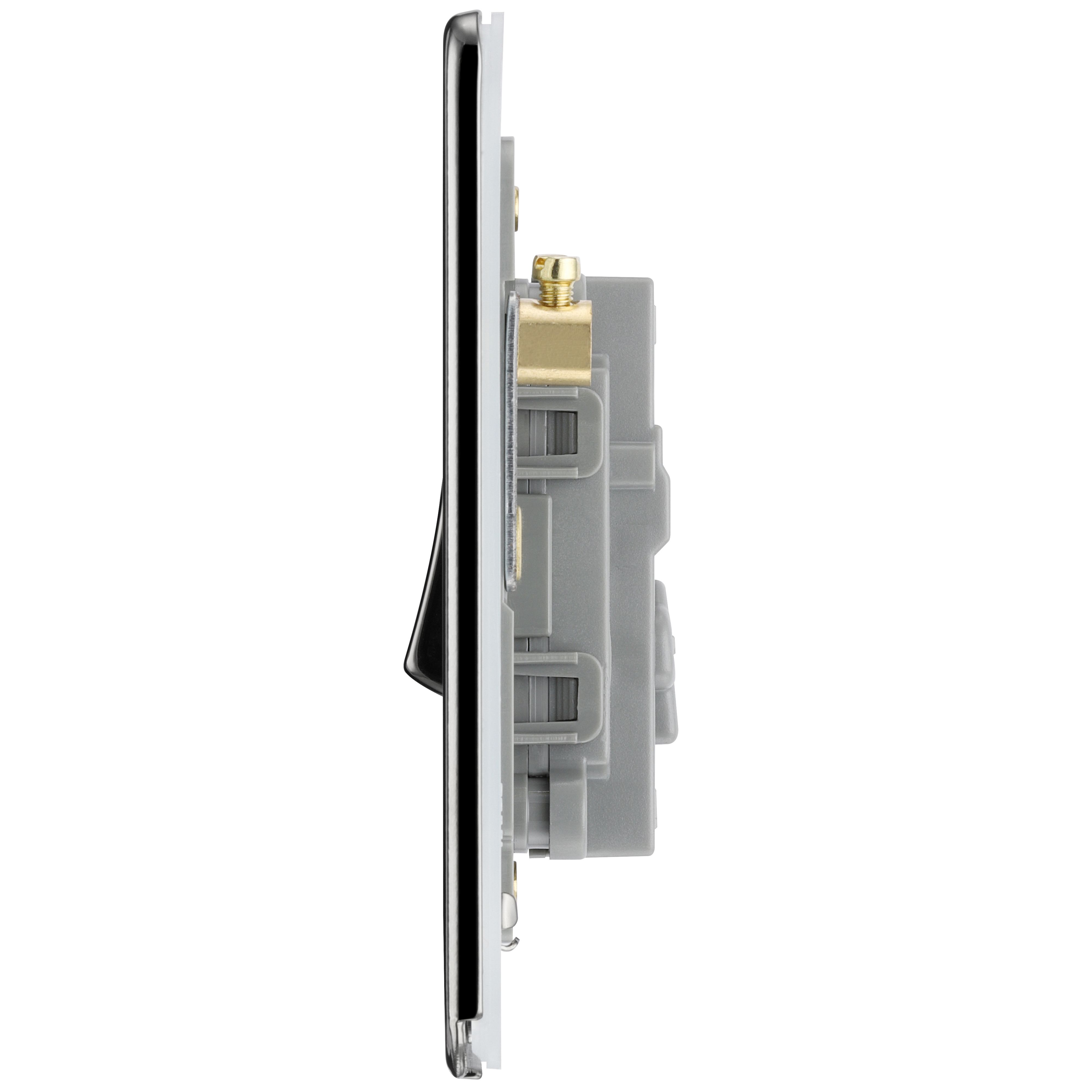 GoodHome 20A Single 2 way Flat Screwless Intermediate switch Gloss Black Nickel effect - 5