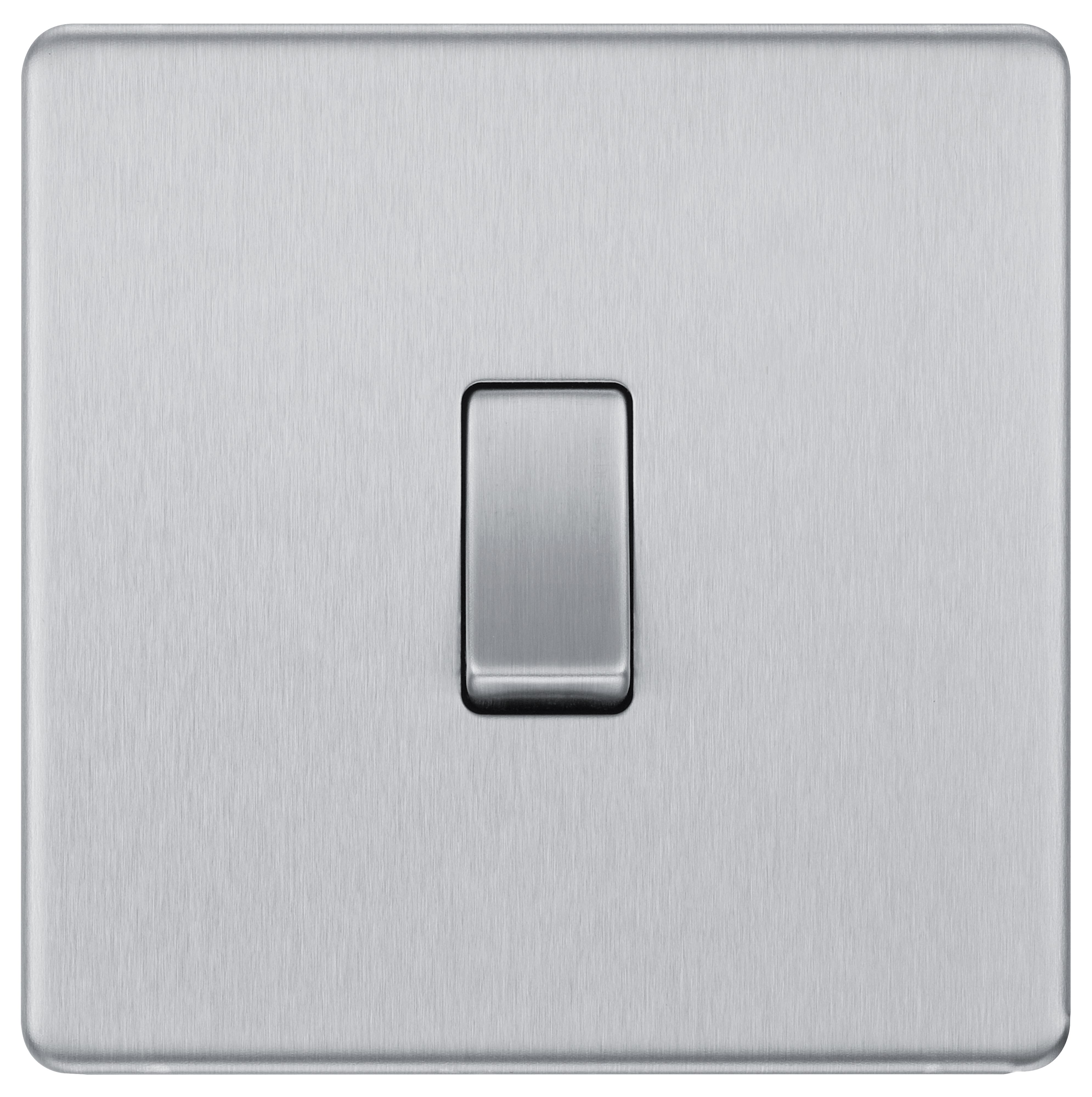 GoodHome 20A Single 2 way Screwless Intermediate switch Matt Steel effect