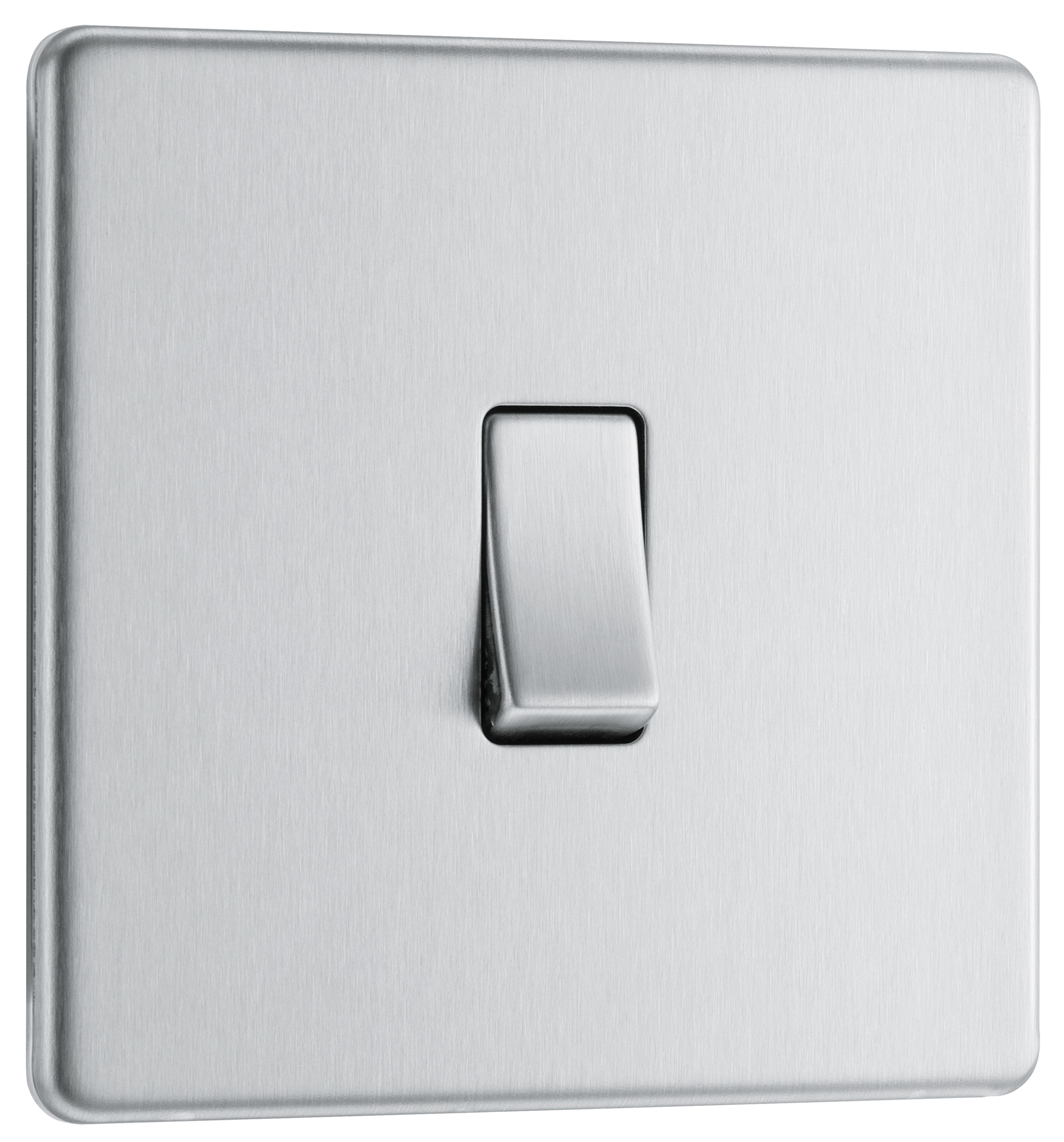 GoodHome 20A Single 2 way Screwless Intermediate switch Matt Steel effect - 3