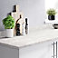 GoodHome 22mm Algiata Matt Beige Marble effect Chipboard & laminate Square edge Kitchen Worktop, (L)3000mm