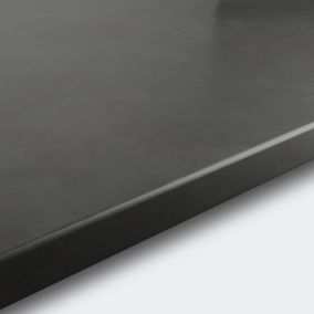 GoodHome 22mm Algiata Matt Grey Slate effect Chipboard & laminate Post-formed Kitchen Worktop, (L)3000mm