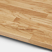 GoodHome 26mm Kava Oiled Natural Solid oak Square edge Kitchen Worktop, (L)3000mm