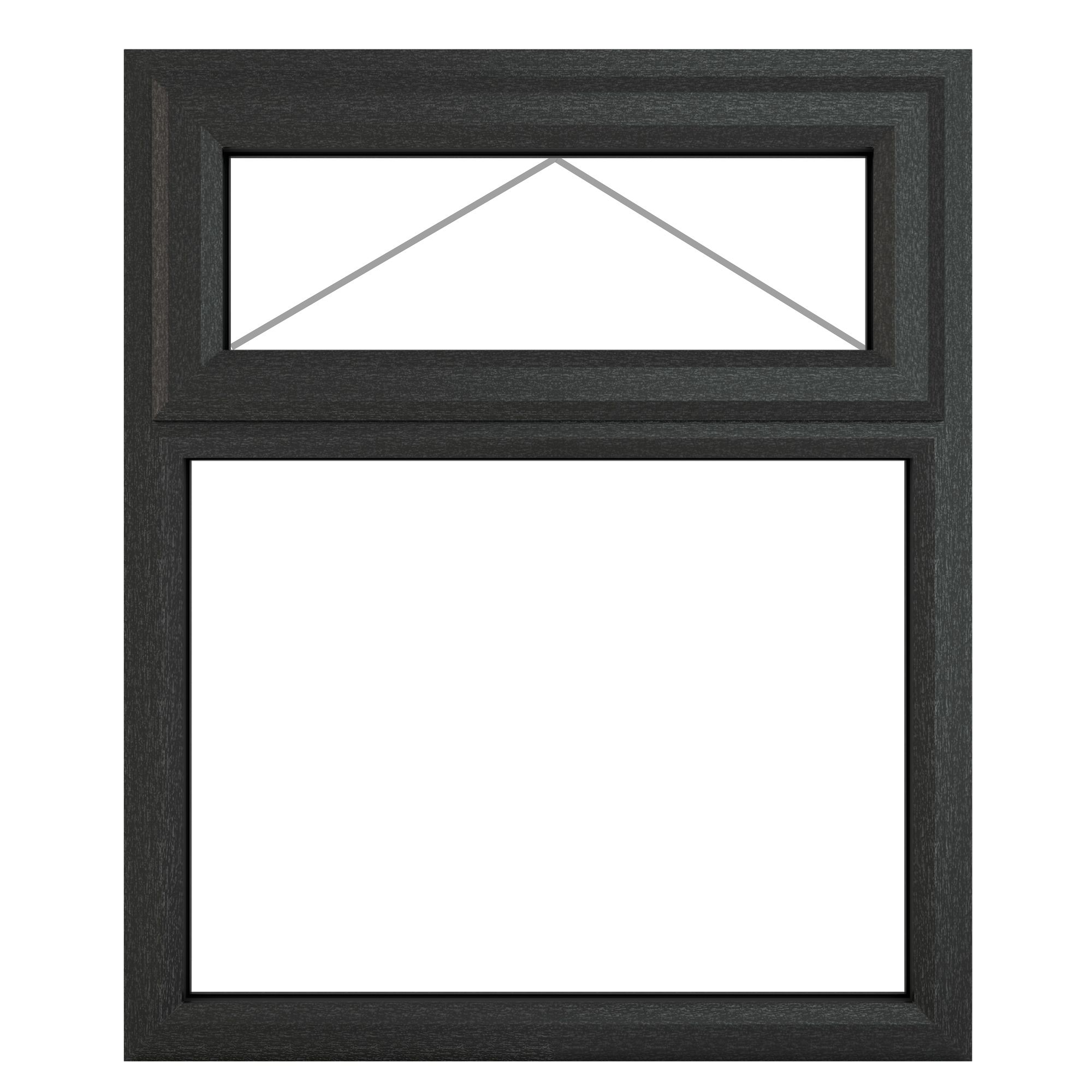 GoodHome 2P Clear Glazed Grey uPVC Top hung Window, (H)1115mm (W)905mm