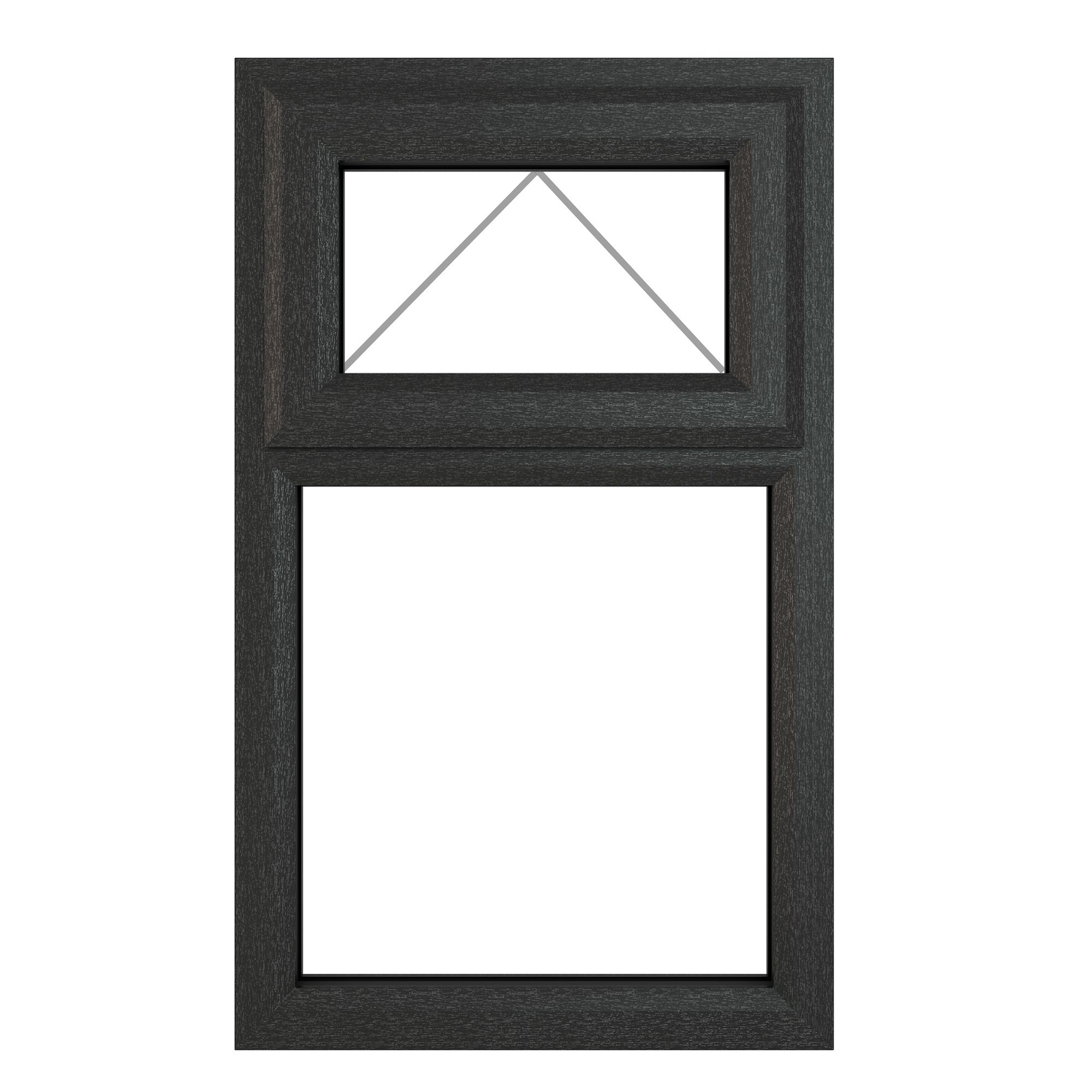 GoodHome 2P Clear Glazed Grey uPVC Top hung Window, (H)820mm (W)610mm