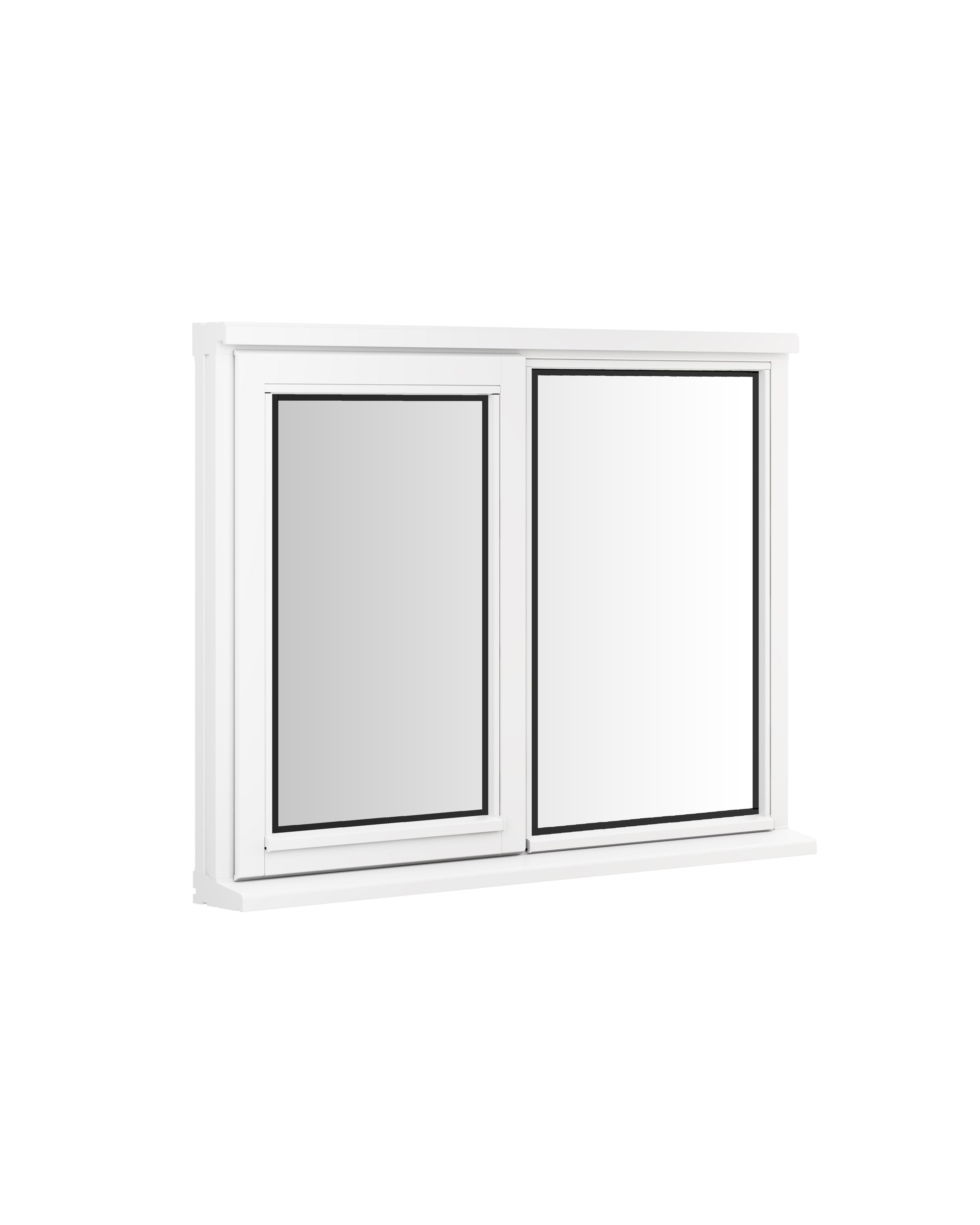 GoodHome 2P Clear Glazed White Left-handed Window, (H)1045mm (W)1195mm