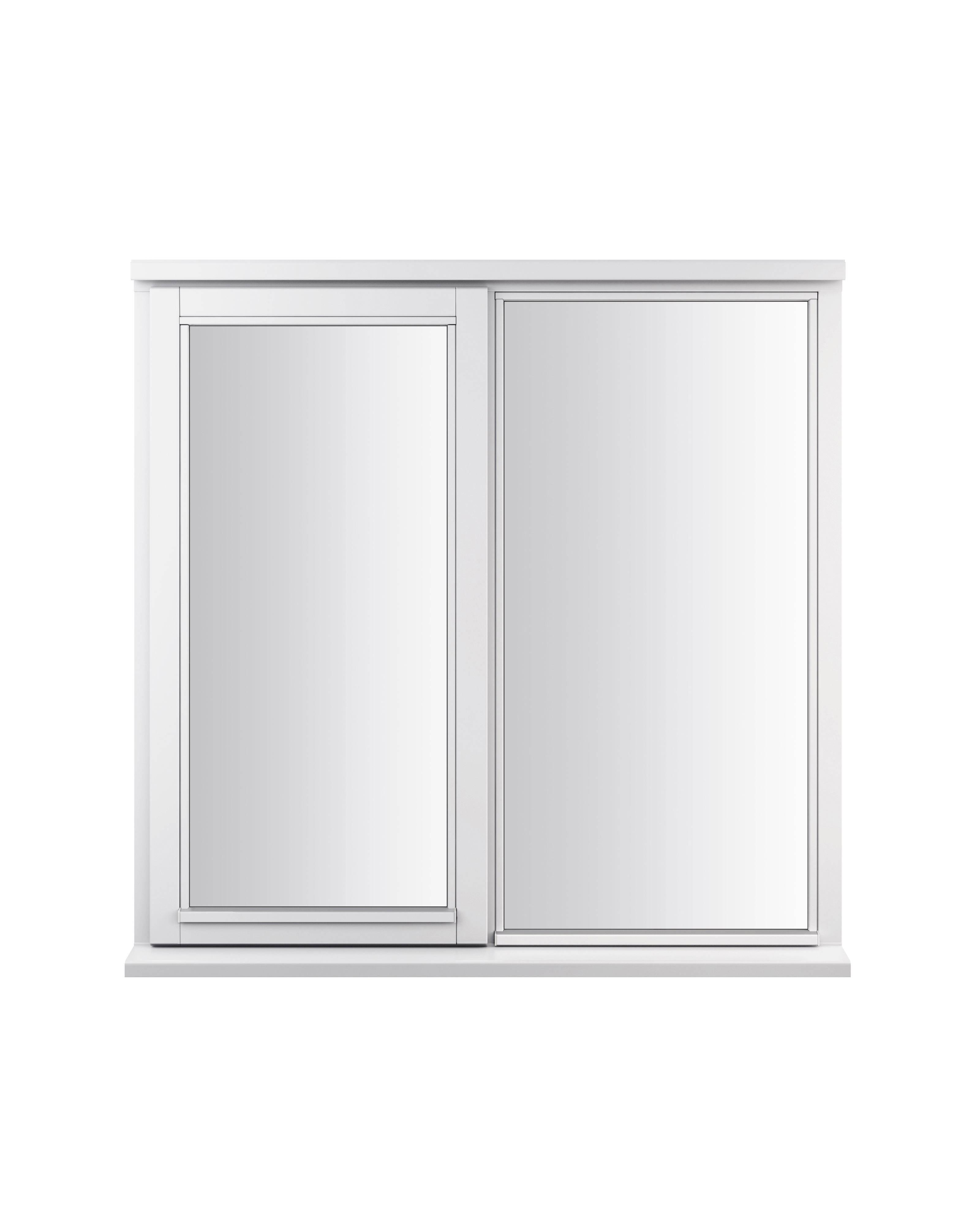 GoodHome 2P Clear Glazed White Left-handed Window, (H)1195mm (W)1195mm
