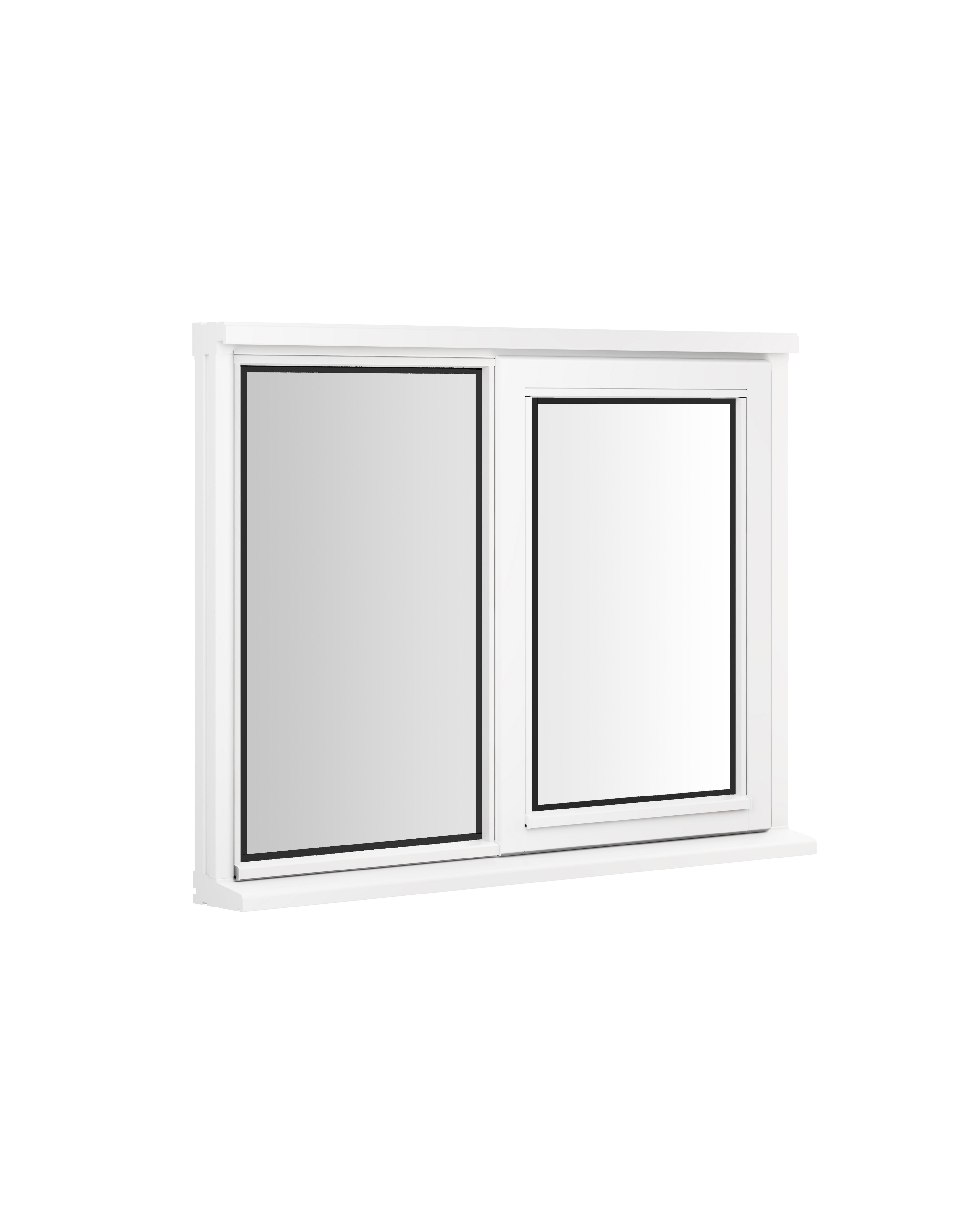 GoodHome 2P Clear Glazed White Right-handed Window, (H)895mm (W)910mm
