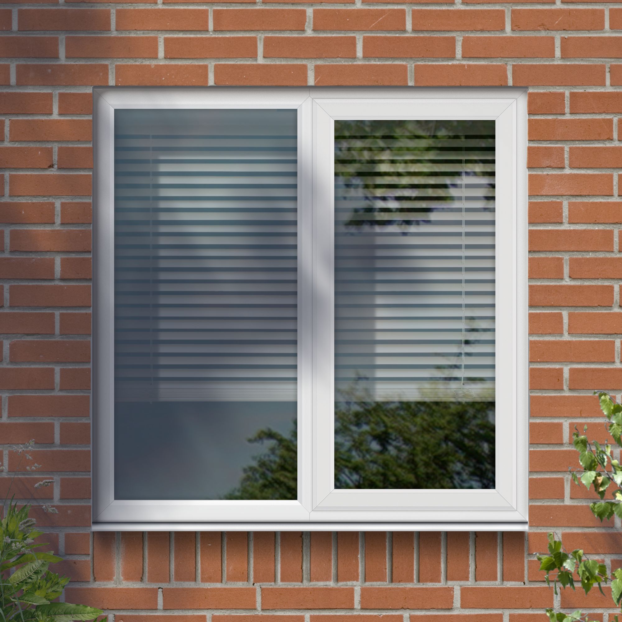 GoodHome 2P Clear Glazed White uPVC Left-handed Window, (H)965mm (W)905mm