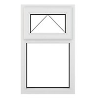 GoodHome 2P Clear Glazed White uPVC Top hung Window, (H)965mm (W)610mm