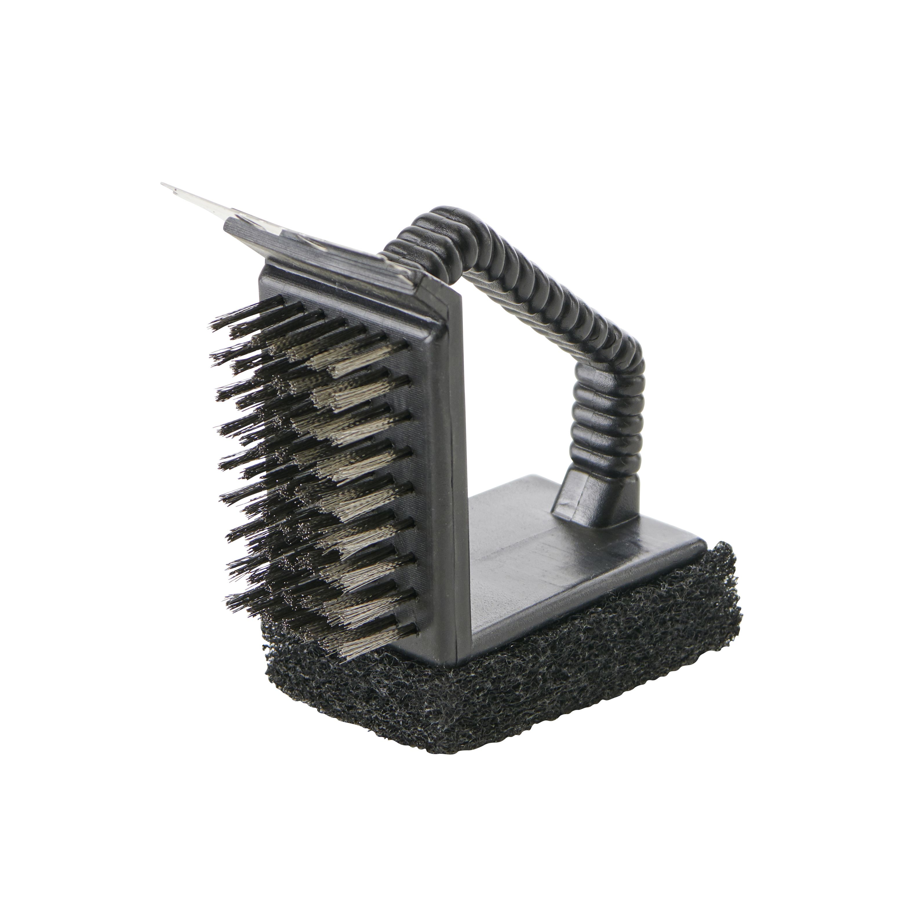 GoodHome 3 in 1 Silver effect Stainless steel Grill cleaning brush