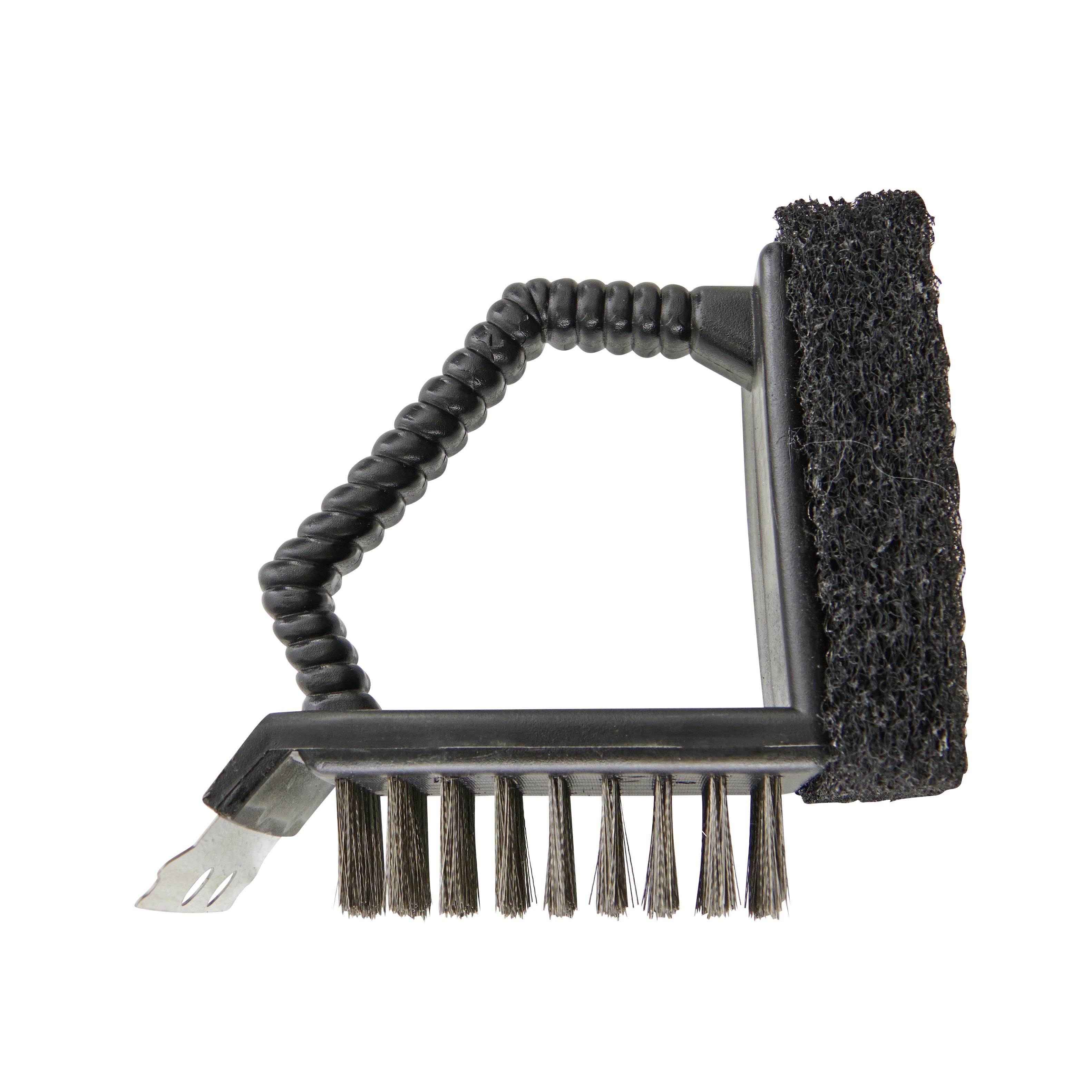 GoodHome 3 in 1 Silver effect Stainless steel Grill cleaning brush