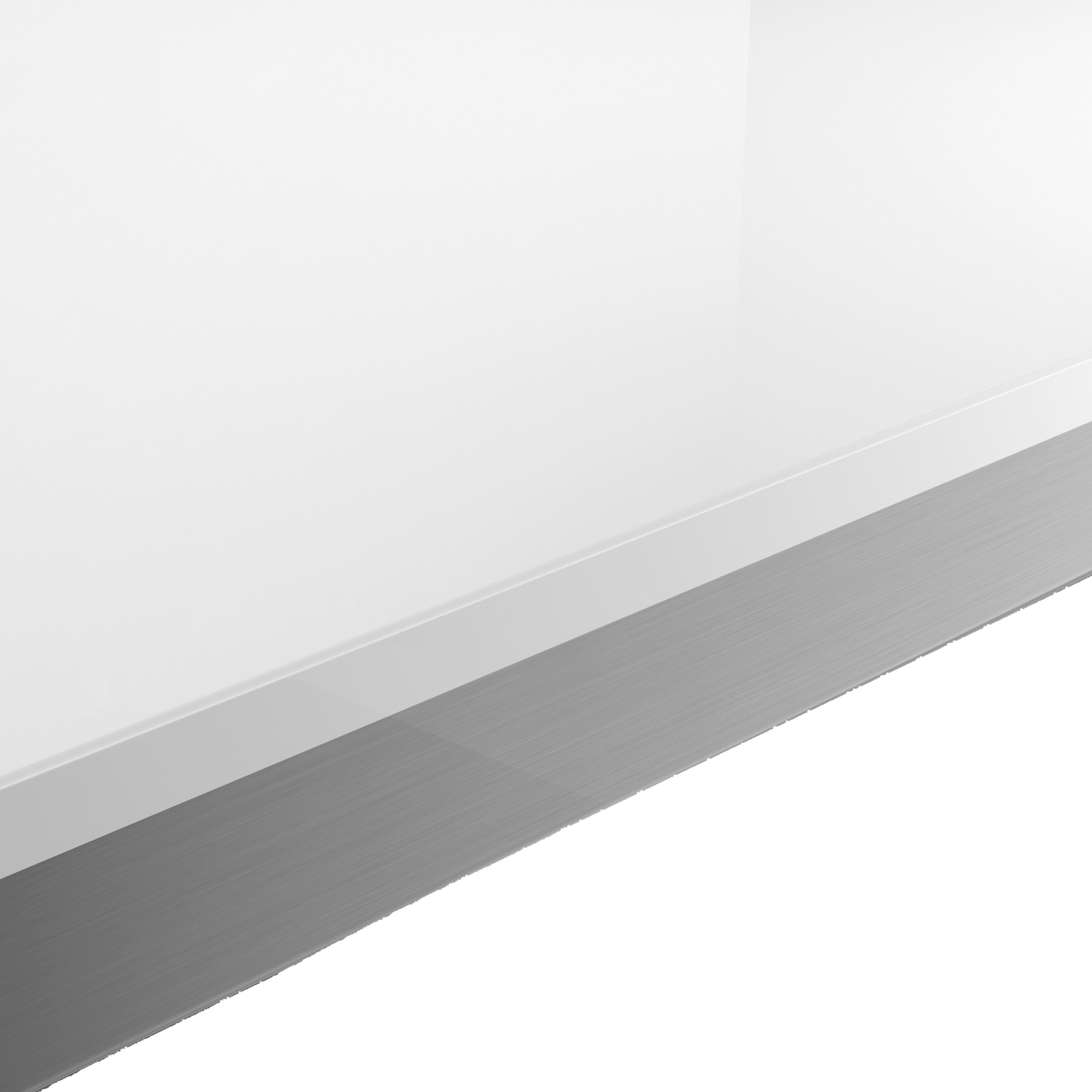 GoodHome 38mm Berberis Gloss Mirror gloss white Chipboard & laminate Square edge Kitchen Worktop, (L)3000mm