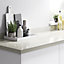 GoodHome 38mm Berberis Gloss White Glitter effect Laminate & particle board Square edge Kitchen Breakfast bar, (L)2000mm
