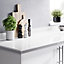 GoodHome 38mm Berberis Gloss White Laminate & particle board Square edge Kitchen Worktop, (L)3000mm