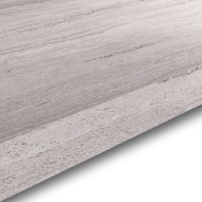 GoodHome 38mm Berberis Matt Grey Travertine effect Laminate & particle board Square edge Kitchen Worktop, (L)3000mm