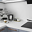 GoodHome 38mm Berberis Satin White Laminate & particle board Square edge Kitchen Worktop, (L)3000mm