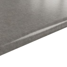 GoodHome 38mm Kabsa Matt Grey Stone effect Laminate Post-formed edge Worktop, (L)3000mm