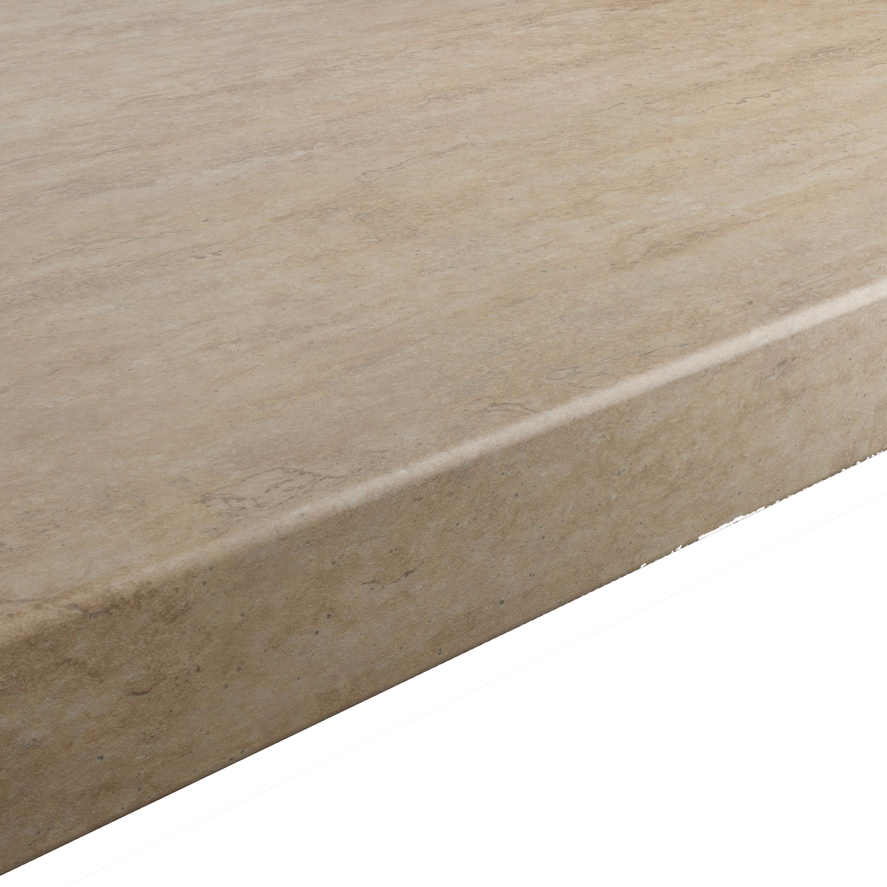 GoodHome 38mm Kabsa Matt Travertine effect Laminate & particle board Post-formed Kitchen Worktop, (L)3000mm