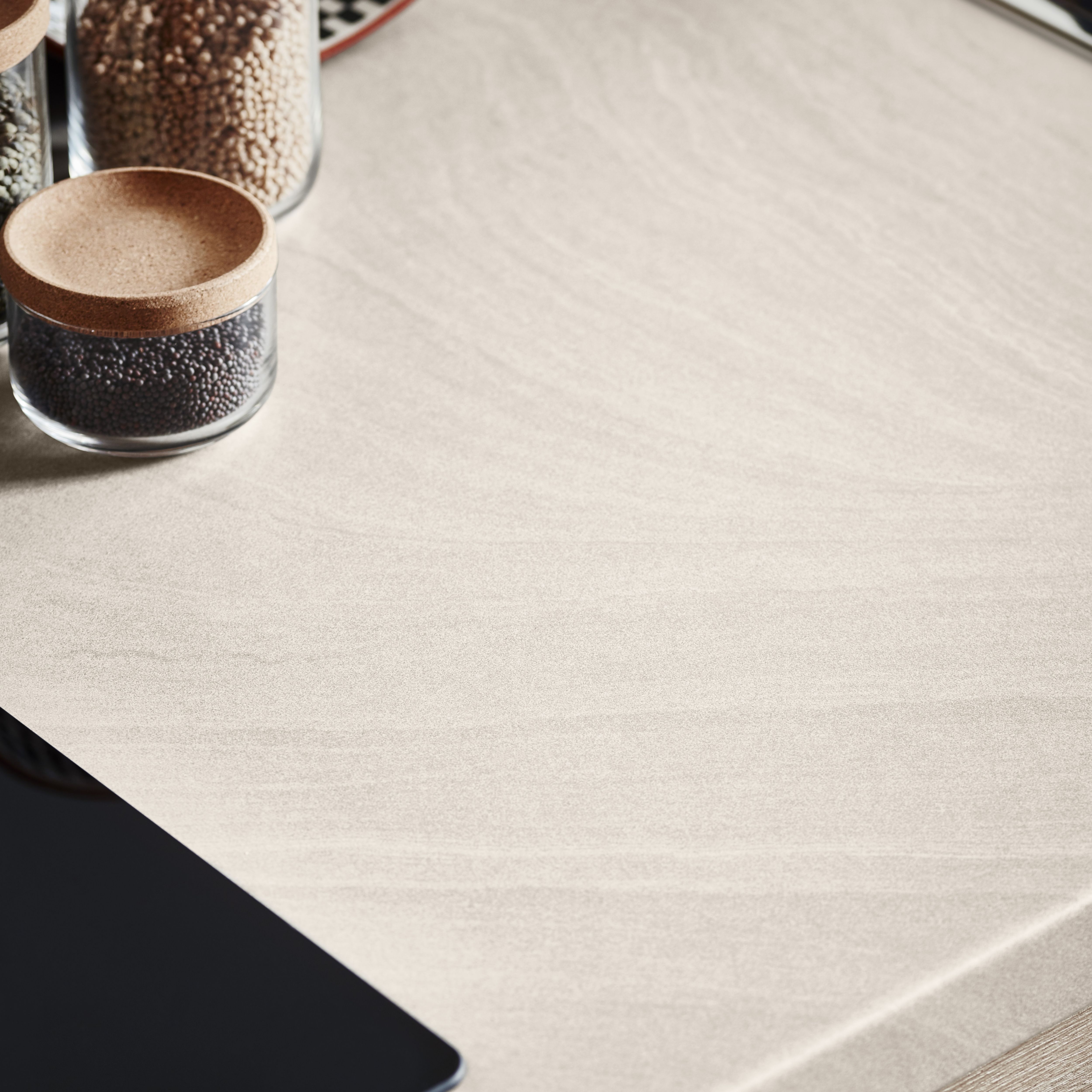 GoodHome 38mm Kabsa Matt Travertine effect Laminate & particle board Post-formed Kitchen Worktop, (L)3000mm