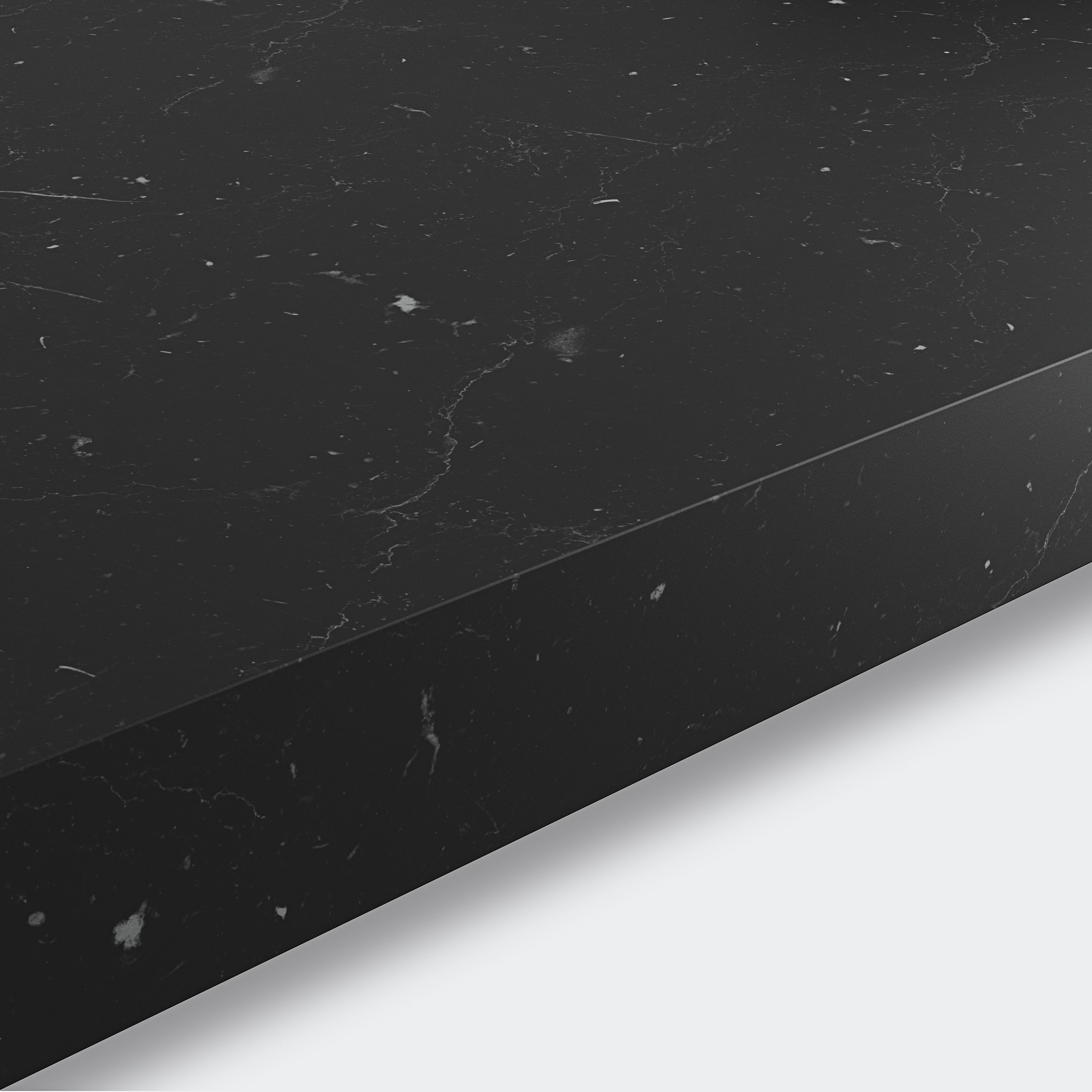GoodHome 38mm Kala Matt Black Stone effect Laminate Square edge Kitchen Worktop, (L)3000mm