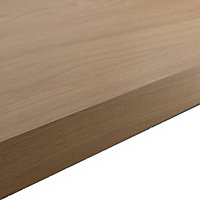 GoodHome 38mm Kala Matt Brown Oak effect Laminate & particle board Square edge Kitchen Worktop, (L)3000mm