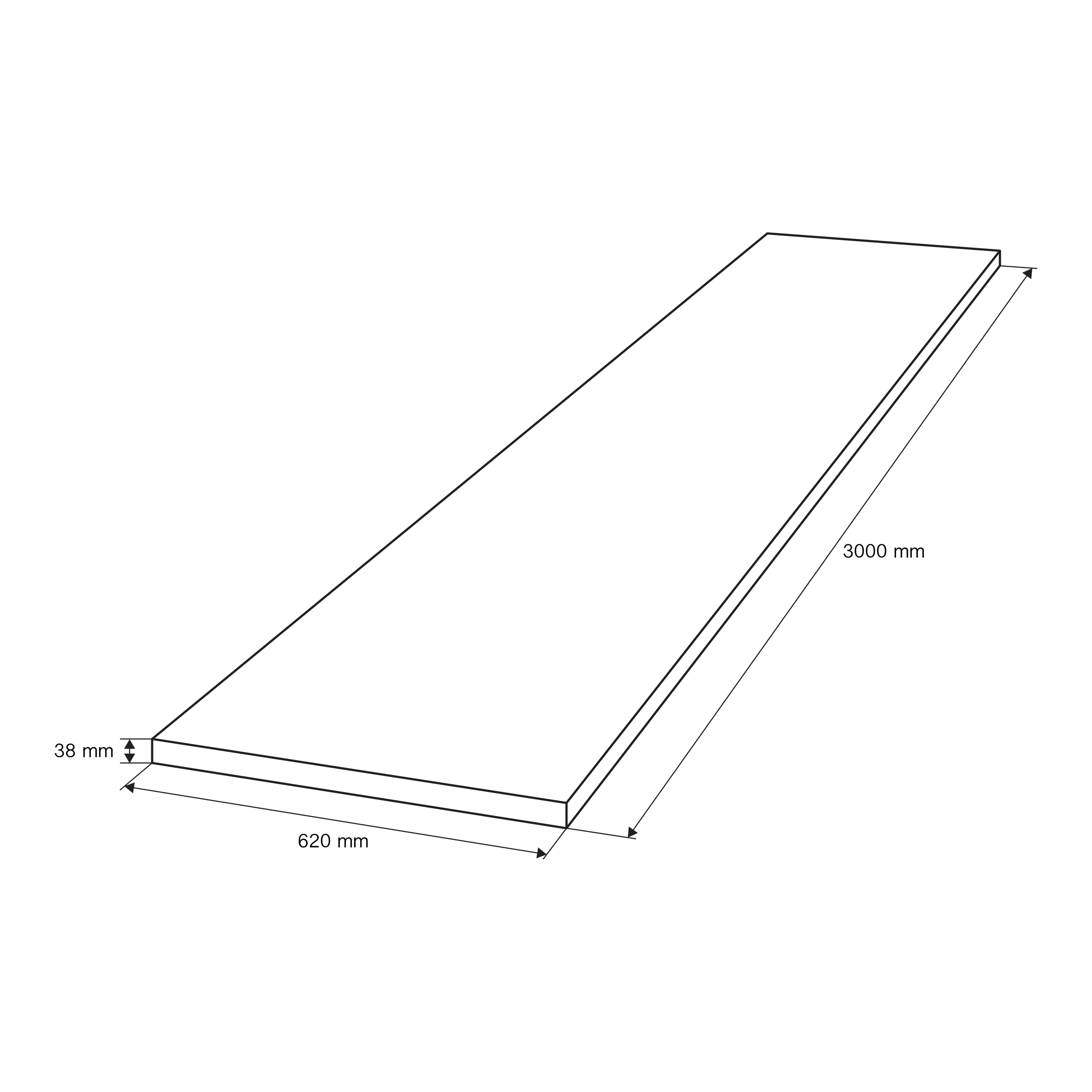 GoodHome 38mm Kala Matt Dark grey Marble effect Laminate Square edge Worktop, (L)3000mm