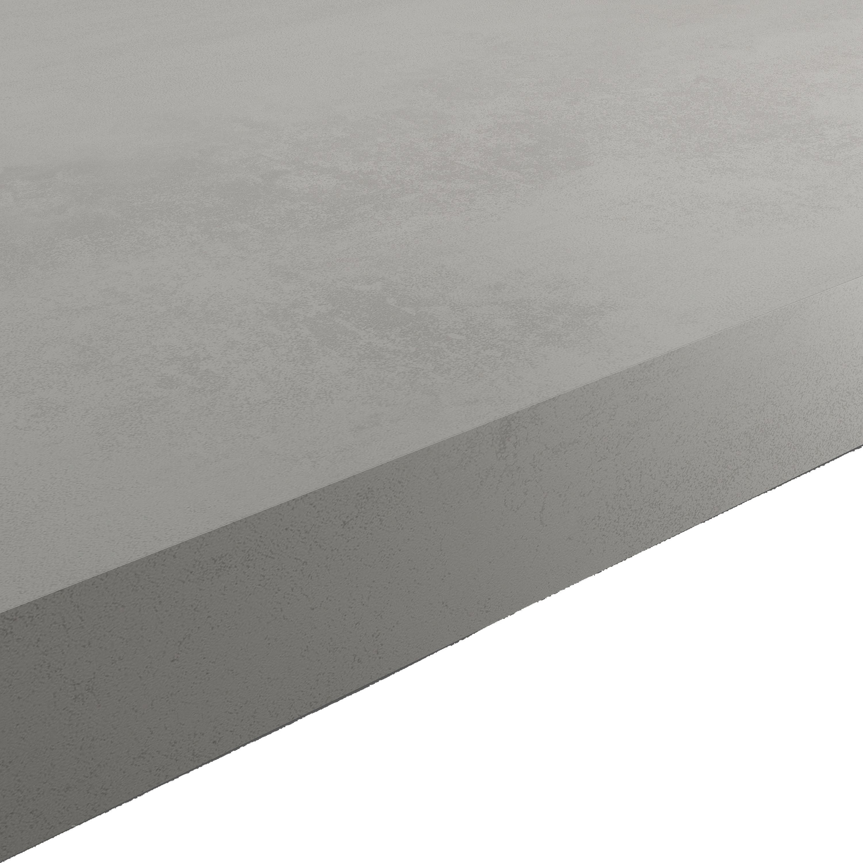 GoodHome 38mm Kala Matt Grey Concrete effect Laminate & particle board Square edge Kitchen Breakfast bar, (L)2000mm