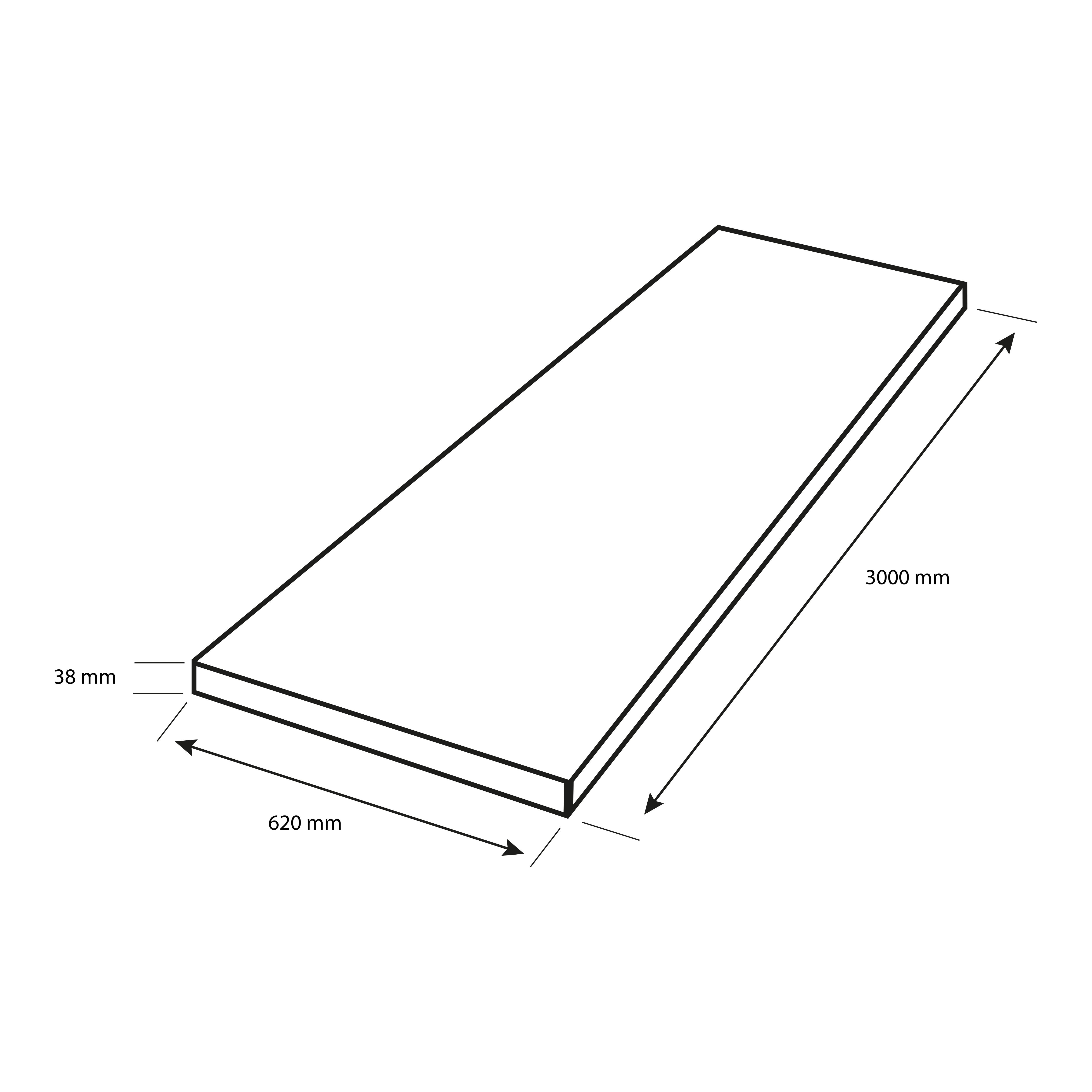 GoodHome 38mm Kala Matt Honey Wood effect Laminate Square edge Kitchen Worktop, (L)3000mm