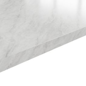 GoodHome 38mm Kala Matt White Quartz effect Laminate Square edge Worktop, (L)3000mm