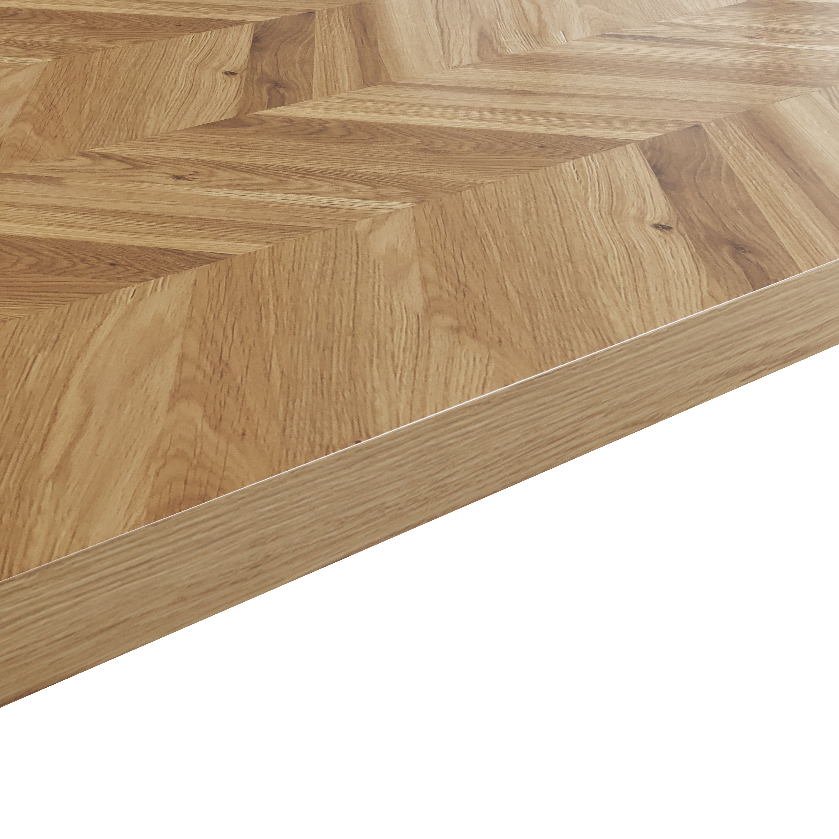 GoodHome 38mm Orin Satin Chevron oak Veneered Chamfered Kitchen Worktop, (L)3000mm