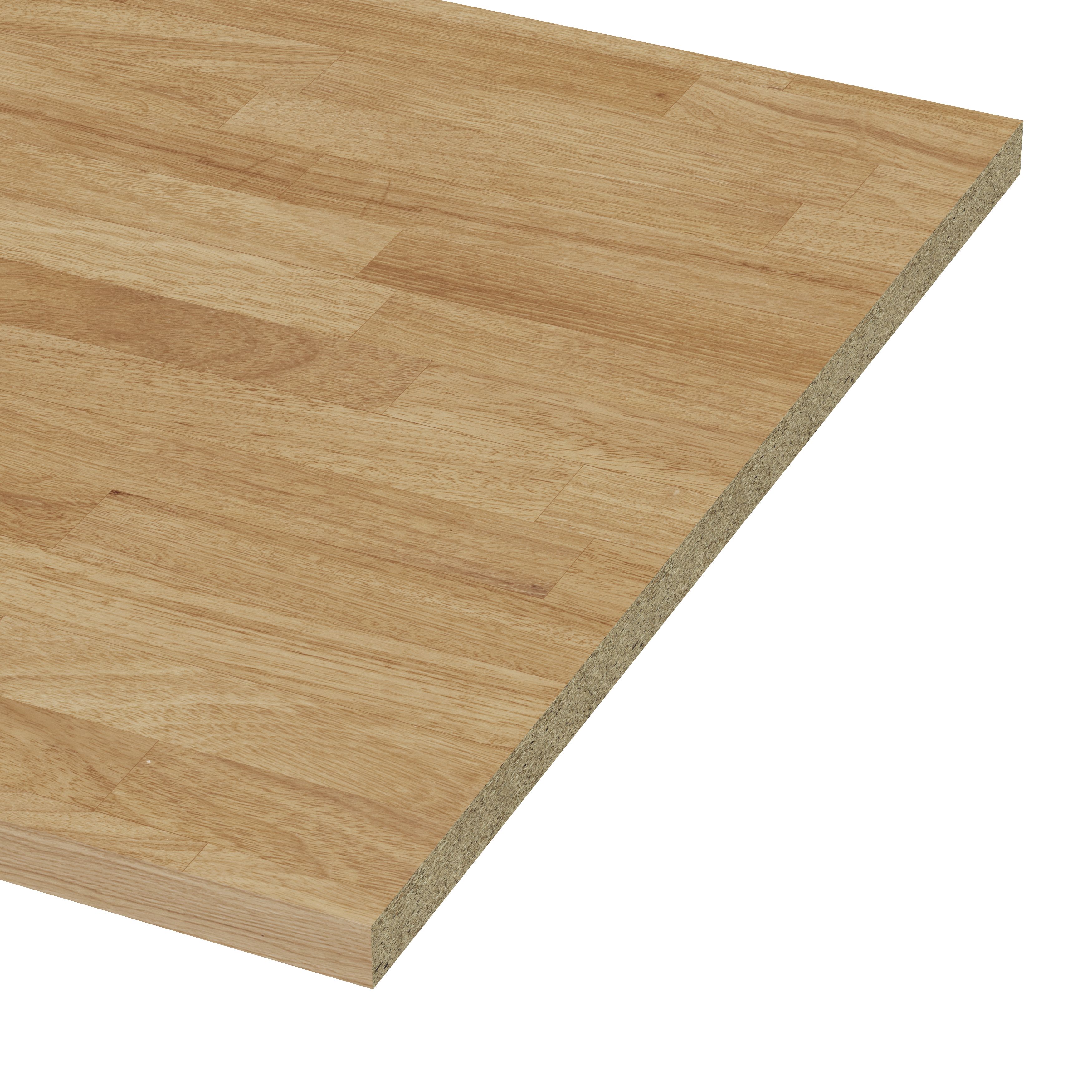 GoodHome 38mm Orin Satin Light oak Veneered Chamfered Kitchen Breakfast bar, (L)2000mm