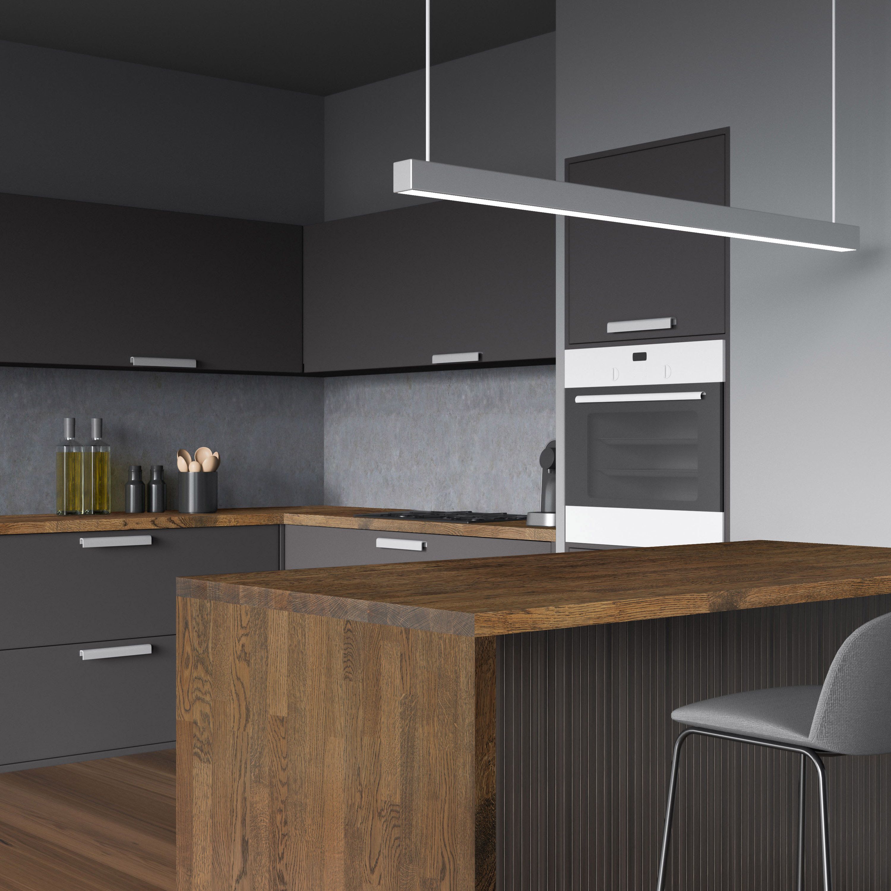 GoodHome 38mm Orin Satin Onyx oak Veneered Chamfered Kitchen Worktop, (L)3000mm