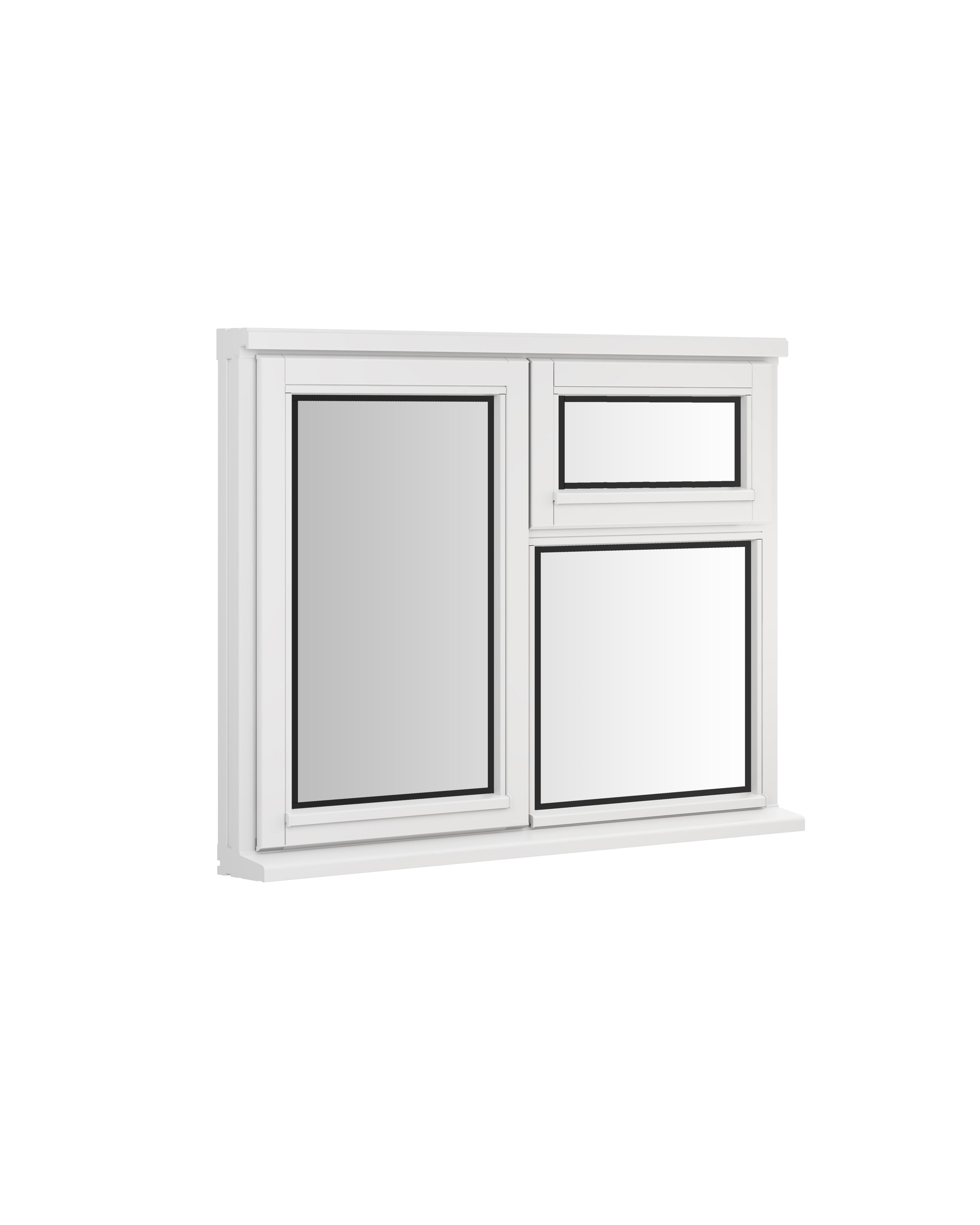 GoodHome 3P Clear Glazed White Left-handed Top hung Window, (H)895mm (W)1195mm