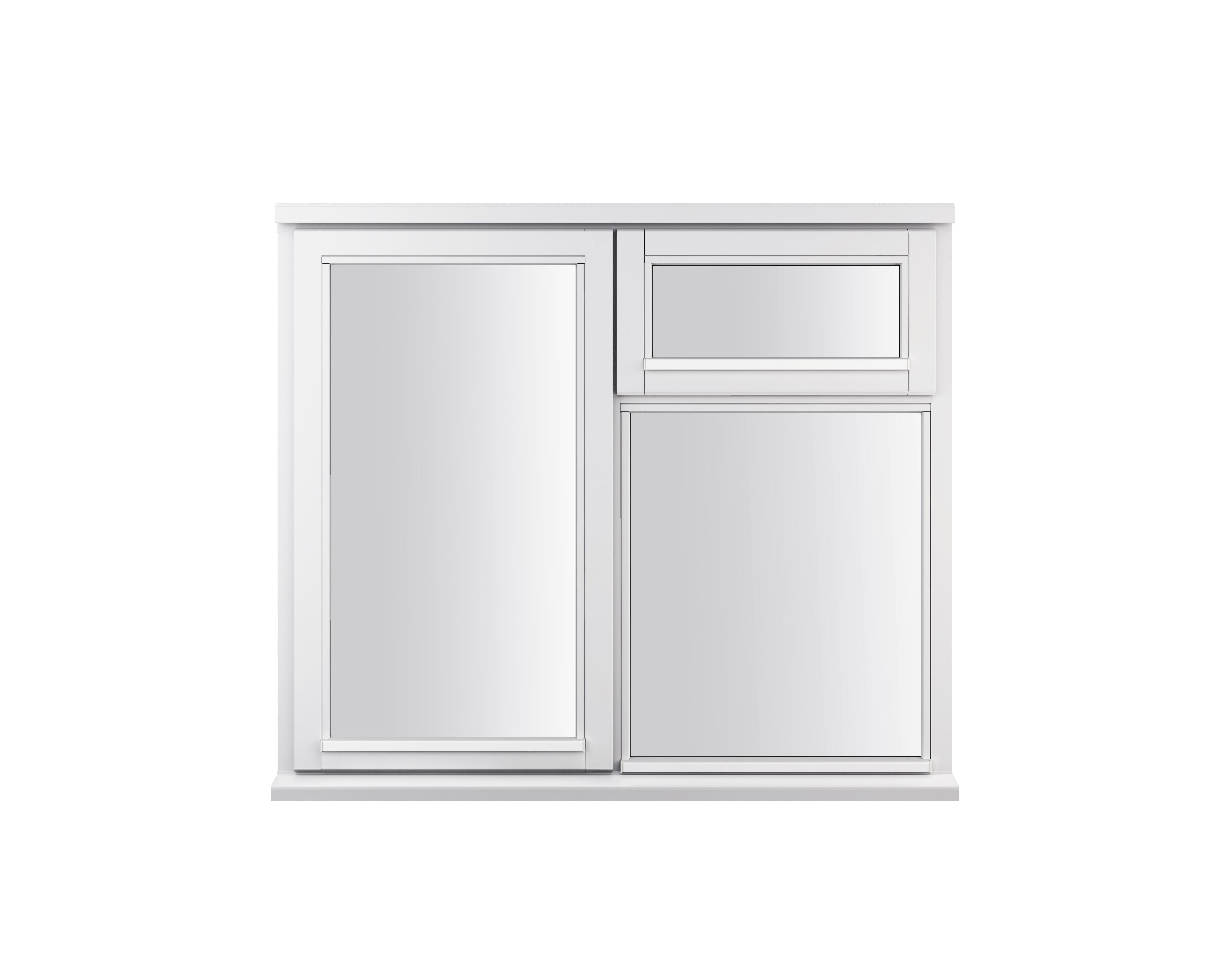 GoodHome 3P Clear Glazed White Left-handed Top hung Window, (H)895mm (W)1195mm