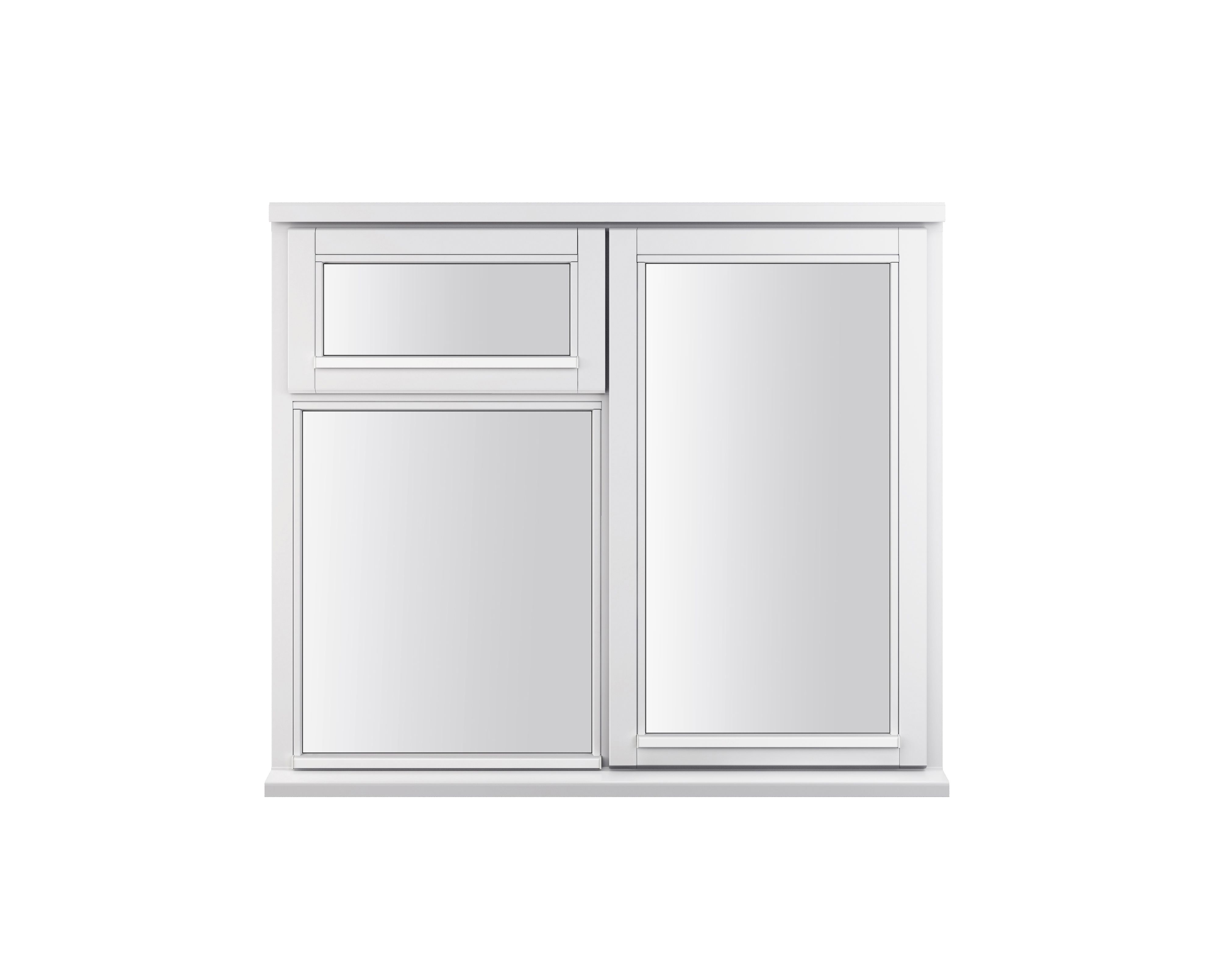 GoodHome 3P Clear Glazed White Right-handed Top hung Window, (H)1195mm (W)1195mm