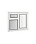 GoodHome 3P Clear Glazed White Right-handed Top hung Window, (H)895mm (W)1195mm