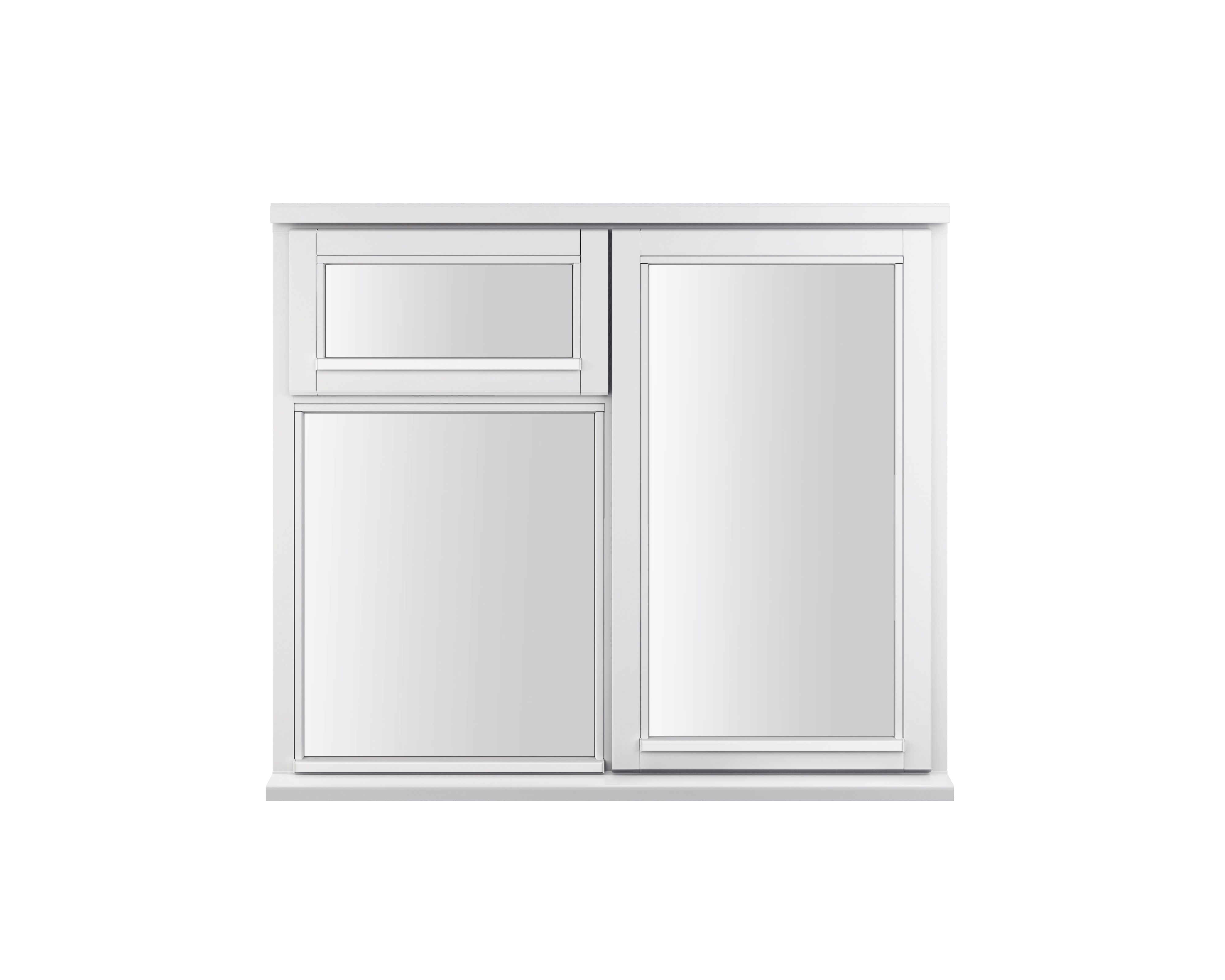 GoodHome 3P Clear Glazed White Right-handed Top hung Window, (H)895mm (W)910mm