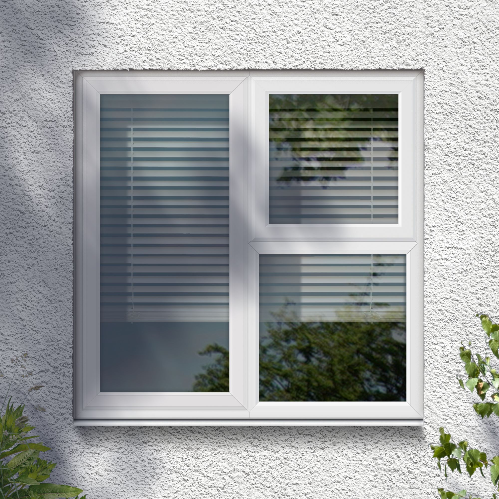 GoodHome 3P Clear Glazed White uPVC Left-handed Top hung Window, (H)1040mm (W)1190mm