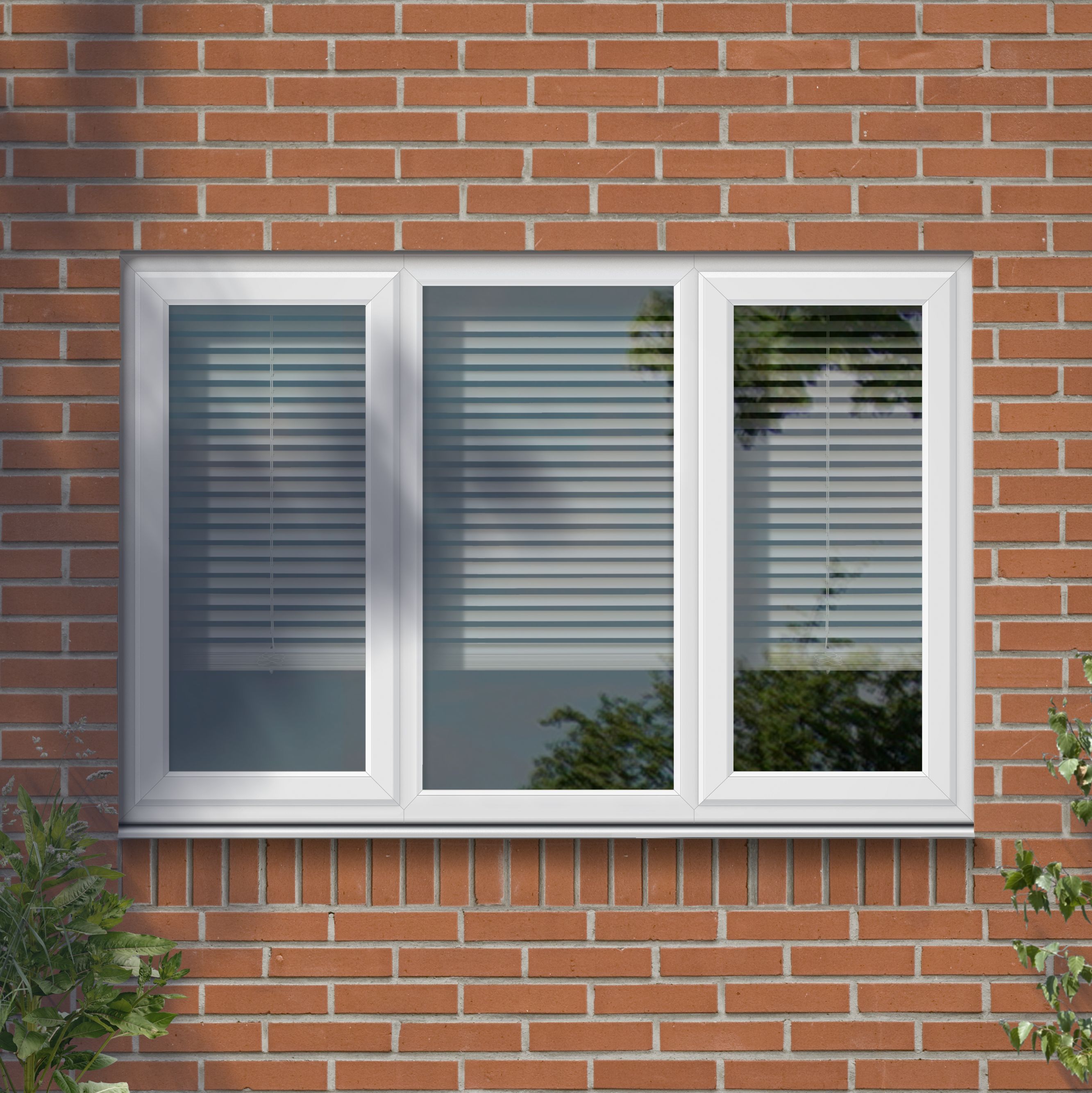 GoodHome 3P Clear Glazed White uPVC Left & right-handed Window, (H)1190mm (W)1770mm