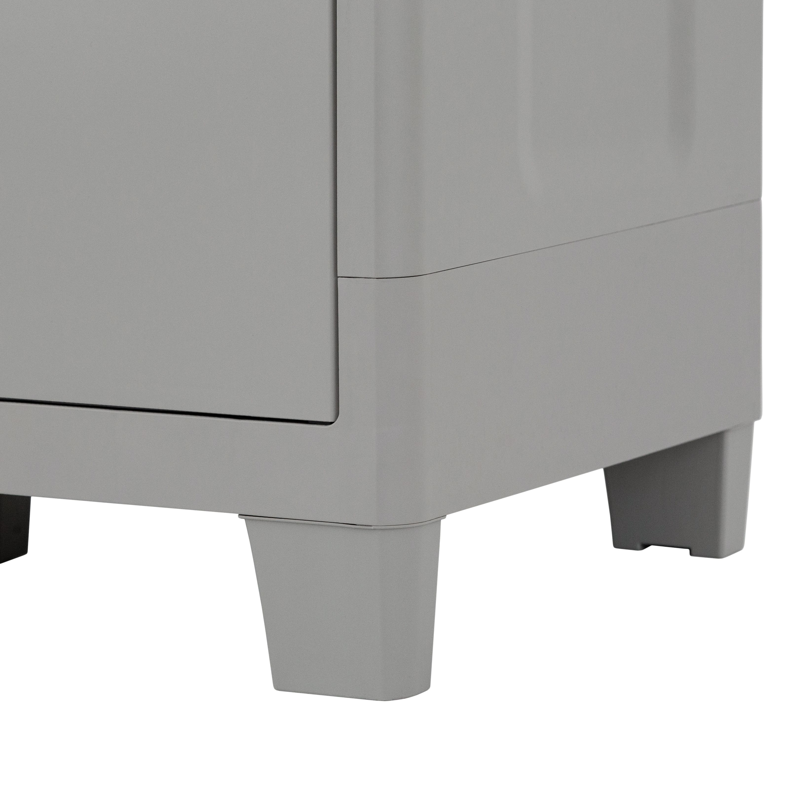 GoodHome 4 shelf Grey Plastic XL Utility Tall storage cabinet (H)182cm x (W)78cm x (D)49cm