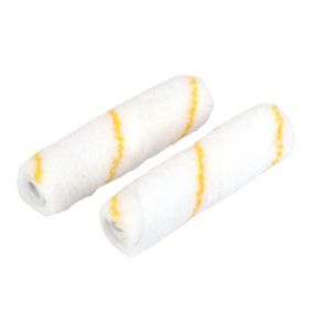 GoodHome 4" Short Pile Microfibre Roller sleeve, Pack of 2