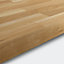 GoodHome 40mm Hinita Natural Solid oak Square edge Kitchen Island worktop, (L)1800mm
