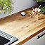 GoodHome 40mm Hinita Natural Solid oak Square edge Kitchen Worktop, (L)3000mm