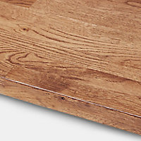 GoodHome 40mm Hinita Stained Dark wood effect Solid oak Square edge Kitchen Island worktop, (L)1800mm