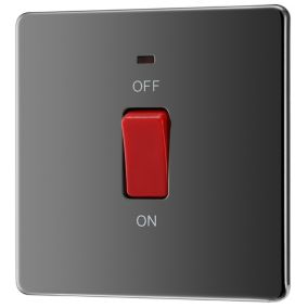 GoodHome 45A Black Nickel Rocker Flat Control switch with LED indicator Black