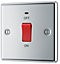 GoodHome 45A Chrome Rocker Raised rounded Control switch with LED indicator